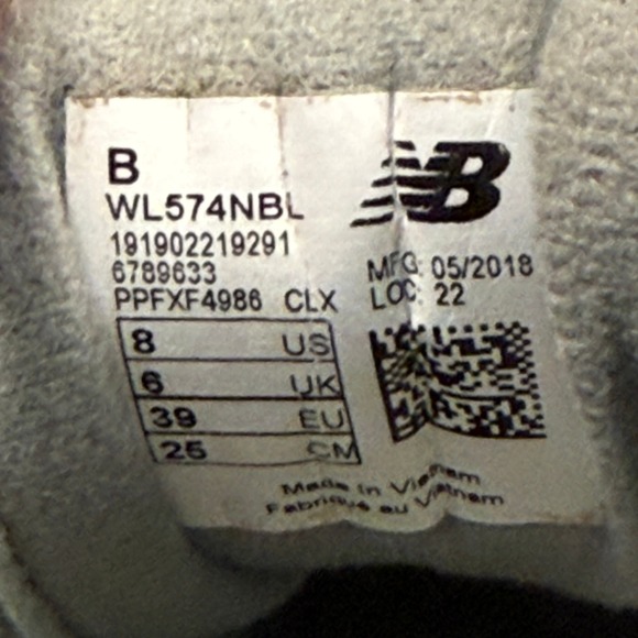 New Balance Women's 574 Dark Gray/Olive Green and Rose Gold Sneakers, Classic - Picture 5 of 13